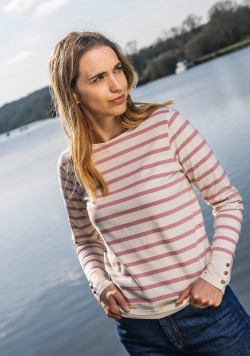 Marinière femme manches longues bleu marine