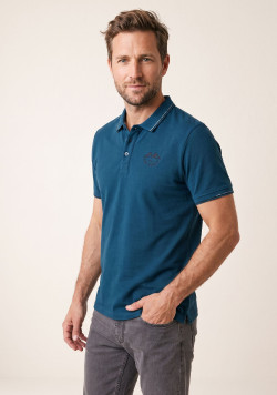 Polo manches courtes 100% coton Bleu Homme