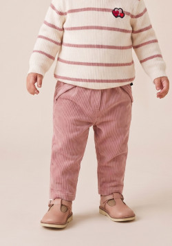 Pantalon velour rose Bébé Fille