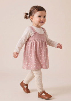 Ensemble Robe et Tee shirt Rose Bébé Fille