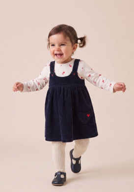 Ensemble robe en velour et tee-shirt manches longues Bébé Fille Ensemble robe en velour et tee-shirt manches longues Bébé Fille