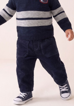 Pantalon velour bleu marine Bébé Garçon