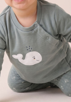 Ensemble mixte pantalon et haut Vert d'eau Bébé