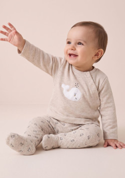 Ensemble mixte Pantalon et haut Beige Bébé