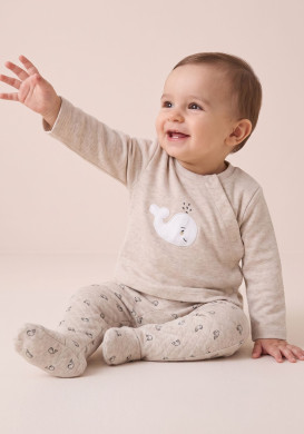 Ensemble mixte Pantalon et haut Beige Bébé Ensemble mixte Pantalon et haut Beige Bébé