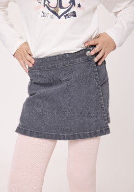 Jupe short fille en jean gris Jupe short fille en jean gris