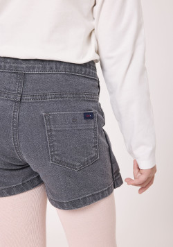 Jupe short fille en jean gris