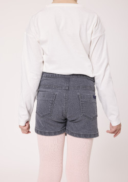 Jupe short fille en jean gris