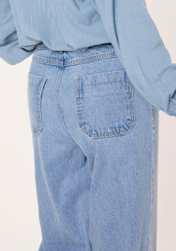 Jean large femme bleach 100% coton - EOM