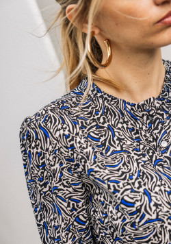 Blouse manches longues 100% viscose imprimé Femme