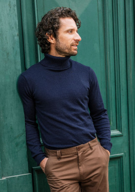 Pull col roulé Bleu marine Homme Pull col roulé Bleu marine Homme