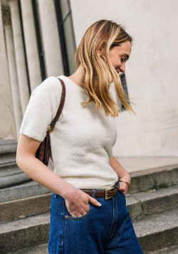 Pull femme manches courtes maille douce écru