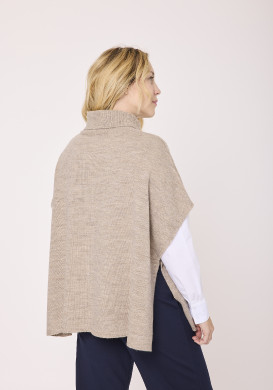 Cape femme col roulé beige Cape femme col roulé beige
