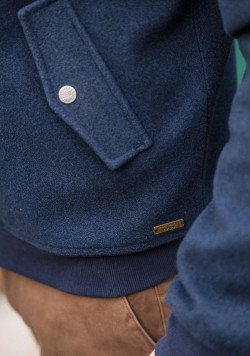 Veste homme col sherpa bleu marine