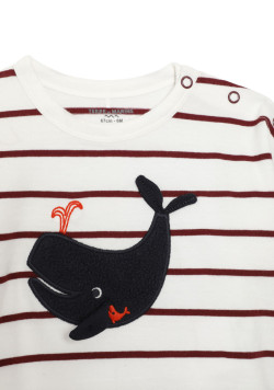 Marinière manches longues 100% coton bordeaux Bébé Garçon