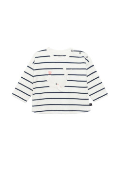 Marinière manches longues bleu 100% coton Bébé Fille