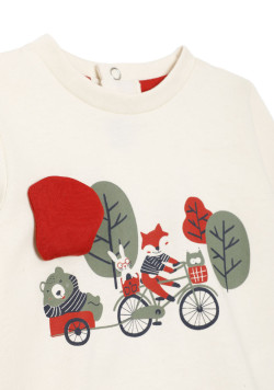 T-shirt manches longues bébé garçon beige 100% coton