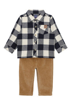 Ensemble Pantalon et chemise à carreaux Bébé Garçon