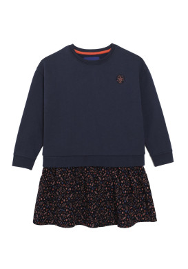 Robe manches longues 2en1 bleu marine Fille Robe manches longues 2en1 bleu marine Fille