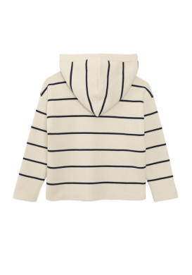 Pull à capuche garçon beige rayé