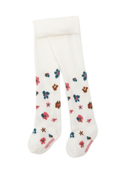 Collants fille blanc imprimé