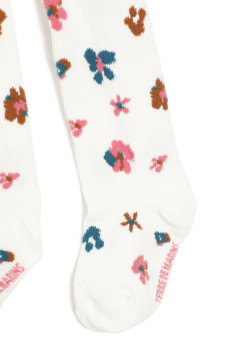 Collants fille blanc imprimé