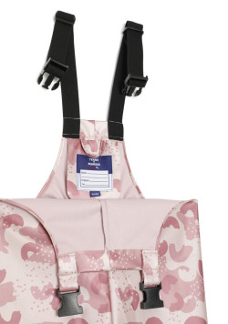 Salopette de pluie fille imprimé rose