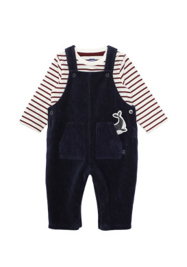 Ensemble bleu marine salopette et tee shirt manches longues 100% coton Bébé Garçon Ensemble bleu marine salopette et tee shirt manches longues 100% coton Bébé Garçon