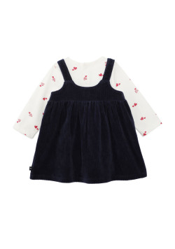Ensemble robe en velour et tee-shirt manches longues Bébé Fille