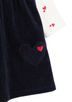 Ensemble robe en velour et tee-shirt manches longues Bébé Fille