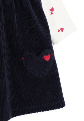 Ensemble robe en velour et tee-shirt manches longues Bébé Fille Ensemble robe en velour et tee-shirt manches longues Bébé Fille