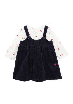 Ensemble robe en velour et tee-shirt manches longues Bébé Fille