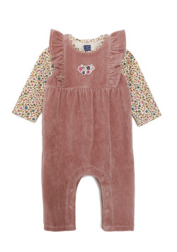 Ensemble salopette et tee shirt 100% coton Bébé Fille
