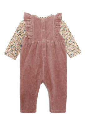 Ensemble salopette et tee shirt 100% coton Bébé Fille Ensemble salopette et tee shirt 100% coton Bébé Fille