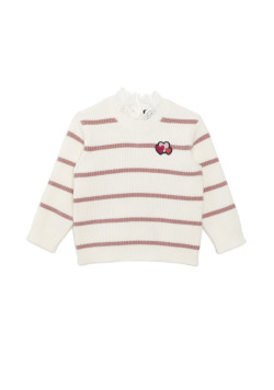 Pull manches longues rayé rose Bébé Fille