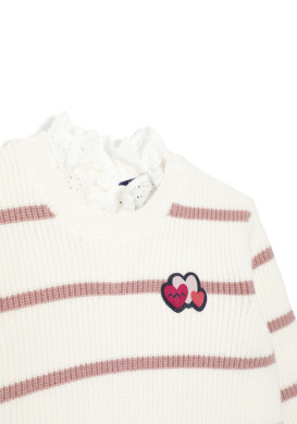 Pull manches longues rayé rose Bébé Fille Pull manches longues rayé rose Bébé Fille