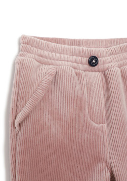 Pantalon velour rose Bébé Fille