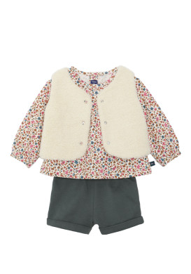 Ensemble Blouse imprimée/ Short et Gilet Bébé Fille Ensemble Blouse imprimée/ Short et Gilet Bébé Fille