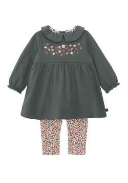 Ensemble Bébé Fille robe et legging 100% coton