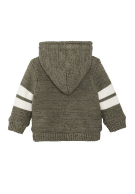 Gilet zippé à capuche bébé doublé sherpa kaki Gilet zippé à capuche bébé doublé sherpa kaki