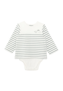 Body manches longues 100% coton Bébé rayé vert
