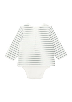 Body manches longues 100% coton Bébé rayé vert