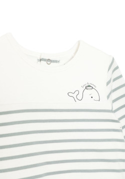 Body manches longues 100% coton Bébé rayé vert