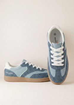 Baskets femme bleu denim