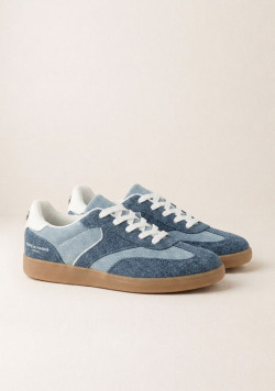 Baskets femme bleu denim