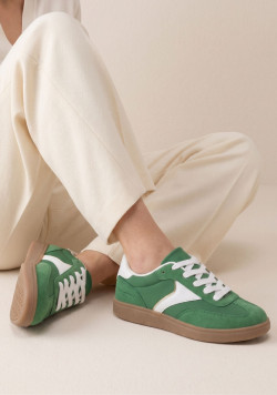 Baskets femme vert et blanc