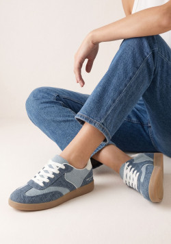 Baskets femme bleu denim
