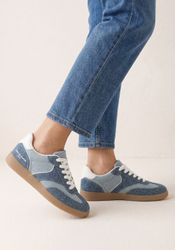 Baskets femme bleu denim