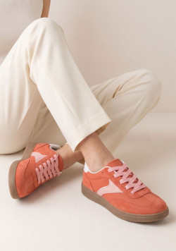 Baskets femme corail