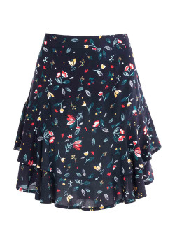JUPE COURTE IMPRIME BLEU NUIT IMALA